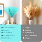 obbsie 50pcs Faux Pampas Grass, 21.6" Short Artificial Pompous Grass Branches for Vase Filler Home Table Centerpieces Wedding Decor (Light Blue) (Pack of 2) - Image 3