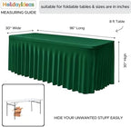 4 Pack Spandex Table Skirts 8ft,Hunter Green for Christmas Decor - Image 5