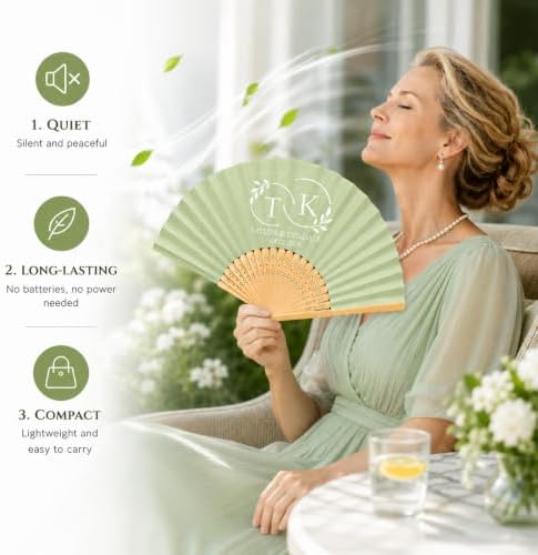 10-200 PCS Wedding Fans for Guests Personalized Custom Name & Date - Image 3