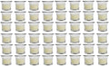 HOSLEY Oyster Cup Clear Glass Filled Candles 48 Pack Ivory Hand Poured Unscented Wax Candles for Home Restaurants Shabbat Church Weddings Romantic Moments Party Spa Meditation by HOSLEY