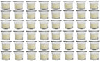 HOSLEY Oyster Cup Clear Glass Filled Candles 48 Pack Ivory Hand Poured Unscented Wax Candles for Home Restaurants Shabbat Church Weddings Romantic Moments Party Spa Meditation by HOSLEY