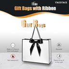 YACEYACE Gift Bags with Ribbon, 20Pack of White Gfit Bags with Bow, Card - Image 5