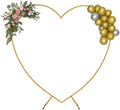 Heart Shape Wedding Arches for Ceremony, 6.9FT Gold Love Arch Backdrop Stand, Metal Heart-Shaped Balloon Arch Frame for Wedding Baby Shower Bridal Birthday Christmas Party Decorations by KONGKUNI