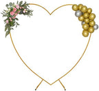 Heart Shape Wedding Arches for Ceremony, 6.9FT Gold Love Arch Backdrop Stand, Metal Heart-Shaped Balloon Arch Frame for Wedding Baby Shower Bridal Birthday Christmas Party Decorations by KONGKUNI