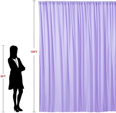 10x10ft Wrinkle Free Lavender Backdrop Curtain for Parties Soft Fabric Drapes Wedding Curtain Backdrop for Birthday Party Decorations Background for Photography 5x10ft,2 Panels - Image 6