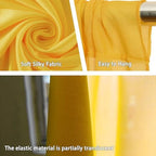 10 x 7 Feet Yellow Backdrop Curtain for Partie, Background Curtains for Photoshoot, Birthday, Wedding, Halloween, Thanksgiving, Christmas Day, New Year Party Decorations 5Ft x 7Ft, 2 Panels - Image 3