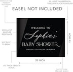 Andaz Press 16"x20" Black Acrylic Personalized Baby Shower Welcome Sign, Gender Neutral Large Custom Sign for Easel Stand, Baby Shower Decorations - Image 5
