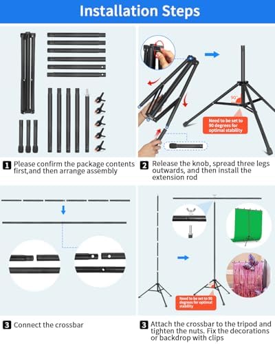 Hemmotop T Shape Backdrop Stand 8x7.5ft(HxW) Portable - Image 6