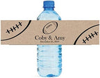 Football Themed Water Bottle Labels Great for Tailgate Wedding Party Birthday Baby Bridal Shower Kraft by DesignThatSign