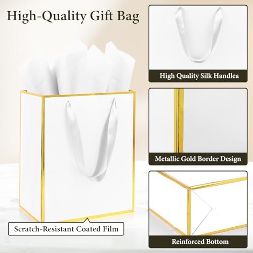Addblu 50 Pack Bulk Luxury Gift Bags with Handles & 50 Tissue Papers - Image 2