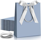 Silkfly 24 Pcs Paper Gift Bags with Handle 9x7x3.15'', Dusty Blue by Silkfly
