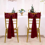 fani Burgundy Satin Chair Straps Bows,120 PCS 7x108 Inch,Chair Sash - Image 5