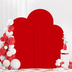 FANPROMS Arch Covers Set of 3 Red Arch Cover 5FT 6FT 7FT Fitted Spandex Arch Cover for Arch Stand Covering Chiara Arch Cover Stretchy Fabric for Wedding Banquet Decoration - Image 4
