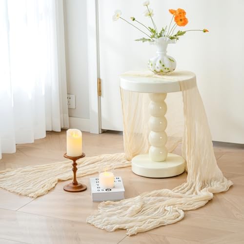 Sioloc 5 Pack Beige Cheesecloth Table Runner 120'' x 35'',Spring Easter Decor Soft Gauze Boho Wedding Table Decor for 10ft Table Birthday Party,Baby Shower, Bridal Shower, Home & Event Decor - Image 5