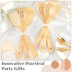 Reallnaive 72 Pcs Bamboo Spatula Wooden Kitchen Utensil Bulk 12''wood Spoon Spatula for Cooking with Ribbon Bridal Baby Shower Game Prize Wedding Party Favors Housewarming Gift (Various Style) - Image 3