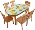 Lemon Love Print Oval Tablecloth Greaseproof Waterproof Elastic for Dining Table Buffet Parties and Camping Fits for 42" x 60" Oval Table by ZNCTFMR