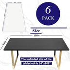 [6 Pack] White Paper Tablecloth Disposable for Rectangle Tables, 54 X 108 Inch Party Table Cover with Plastic Backing, Waterproof 3 Ply Table Cloth for Wedding Christmas Bachelorette, New Pattern - Image 4