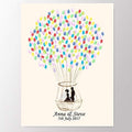 Personalized Wedding Guest Book for Party Decorations,Sweet Lover in Fire Balloon DIY Fingerprint Guests Sign in Book with Ink Pad Wedding Gifts for the Couple-60x80cm by Unknown