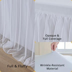 White Tulle Tablecloth for 6 Ft Rectangle Tables 4-Pack, Ideal for Weddings - Image 3