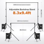 LINCO Lincostore Backdrop Stand Kit 9.4x8.3ft(WXH) for Party Photography - Image 3