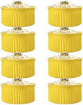 8 Pack 132 inch Yellow Round Tablecloth, Circle Stretch Table Cloths for 6 FT Tables, Wrinkle Free Round Table Skirt for Wedding Birthday Photography Party Social Events Engagement Party Decorations by Creativepartyuniquedecorat