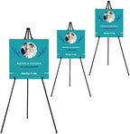 JIUYE 63" Instant Easels Stand for Wedding Sign & Posters,Adjustable Metal Easels for Display Painting Canvas,Folding Tripod with Portable Bag by JoyYeux,Black 3Pack by JIUYE