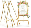 57.5" Gold Easel Stand for Sign, Wedding Sign Stand for Display, Assembly Required, 4 Adjustable Height Levels Heavy Duty Metal Display Stand Floor Standing Easels for Art, Paintings, Pictures(2 Pack) by Unknown