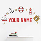 Oliver's Labels Premium Name Wall Decals - Matte Finish Personalized Wall Art for Kids' Rooms & Nurseries (Nautical) - Image 3