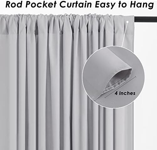 Grey Backdrop Curtains 10ftx8ft Party Polyester Photo Drapes - Image 3