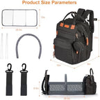 Diaper Bag Backpack with Changing Station, Black - Image 4