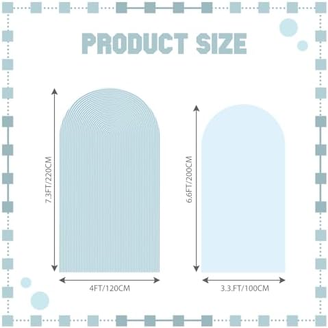 2 Set Wedding Arch Cover Blue Ripple & Solid Color Stretchy Backdrop Cover - Image 2