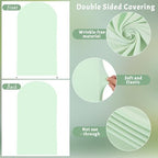 6.6FT Sage Green Arch Cover - Polyester Fitted Wedding Arch Stand Covers Round Top Chiara Arch Backdrop Cover for Birthday Party Banquet Photo Background Decoration - Image 5