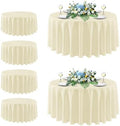sancua Beige Round Tablecloth 108 Inch Fit 42-96 Inch Tables, 6 Pack by sancua