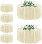 sancua Beige Round Tablecloth 108 Inch Fit 42-96 Inch Tables, 6 Pack by sancua