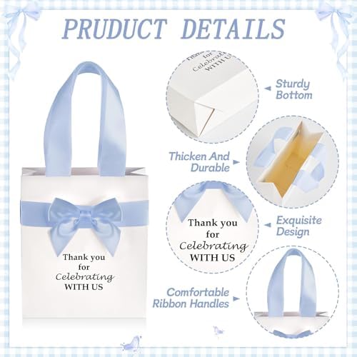 party greeting 50Pcs Wedding Gift Bags for Bridal Shower Bulk with Bow - Image 3