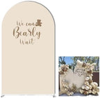 We Can Bearly Wait Brown Arch Cover for Baby Shower Party Decor,Elastic Spandex (G2350X,3.3x6.6ft (100x200cm)) by AOSTO