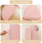 Pink Arch Backdrop Cover Set of 2 Dusty Pink Arch Cover 7.2 and 6ft Wedding Arch Cover Stretchy Backdrop - Image 5
