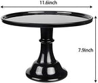 Round Cake Stand, 11 Inch, Black, Melamine, Dessert Cupcake Display Tray for Wedding, Birthday, Party, Baby Shower, Christmas (Black) - Image 2