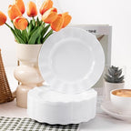 72 Pack White Plastic Plates, 7" Disposable Wave Edge Dessert Plates - Image 3