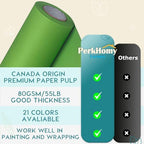 PerkHomy 24" x 2,400" (200') Medium Green Kraft Paper Roll for Craft Bulletin Board Paper Art Table Covering Crafting Gift Wrapping Bouquet Packing Parcel 80GSM 55LB (Medium Green, 24" x 200') - Image 3