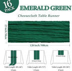 16 Pack 23 x 120 Inch Emerald Green Table Runner 10Ft Cheesecloth - Image 2