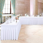Besutolife 4ft White Tablecloth Rectangle Spandex Tablecloths for Wedding Birthday Parties Banquets Tables - Image 5