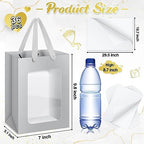 Zhanmai 36 Pcs Kraft Paper Gift Bags with Clear Window Handles, Silver - Image 2