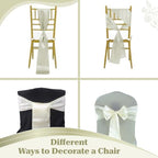 MDS® Pack of 125 Satin Chair Sashes for Wedding & Events – Ivory - Image 4