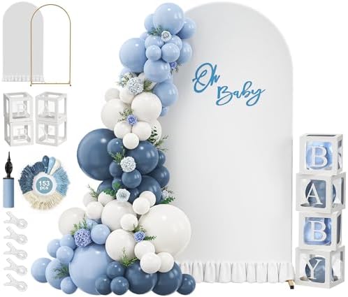 Baby Shower Boy Decorations, 6.6FT Blue Balloon Arch Kit by Unknown