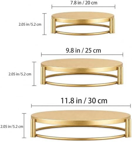 3-Piece Gold Cake Stand Set (8", 10", 12"), Elegant Metal Round Dessert Display Pedestals, Versatile Cupcake Pastry Serving Trays for Wedding, Birthday, Baby Shower Party Decor - Image 2