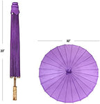 Koyal Wholesale 32" Royal Purple Paper Parasol Umbrella 4 Pack, Large Paper Umbrella Bulk, Paper Parasol Wedding Umbrellas, Royal Purple Parasol Umbrella Bridal Party Decor Photo Props, Sun Parasols - Image 3