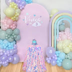 QueenDream Mermaid Tablecloth Pink Payette Sequin Tablecloth for Birthday Ocean Themed Party Princess Girl Baby Shower Decorations 51x35 Inch - Image 5