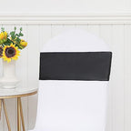Pack of 50 Satin Black Chair Sashes Bows 7 X 108 Inch Universal Chair Ties Ribbons for Wedding Ceremony Party Banquet Restaurant Event Decorations - Black Chair Sashes 50 Pack - Image 4