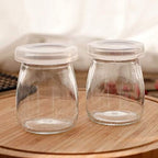 6 Pcs Yogurt Pudding Jars Bottles With Plastic Lids Ideal for Jam, Honey, Wedding Favors, Shower Favors, Baby Foods (7 oz (200ml)) (Pack of 3) - Image 2